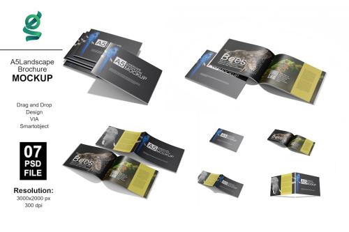 This is an A5 Landscape Brochure Mockup