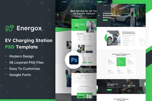 Energox | EV Charging Station PSD Template