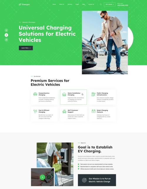 Energox | EV Charging Station PSD Template