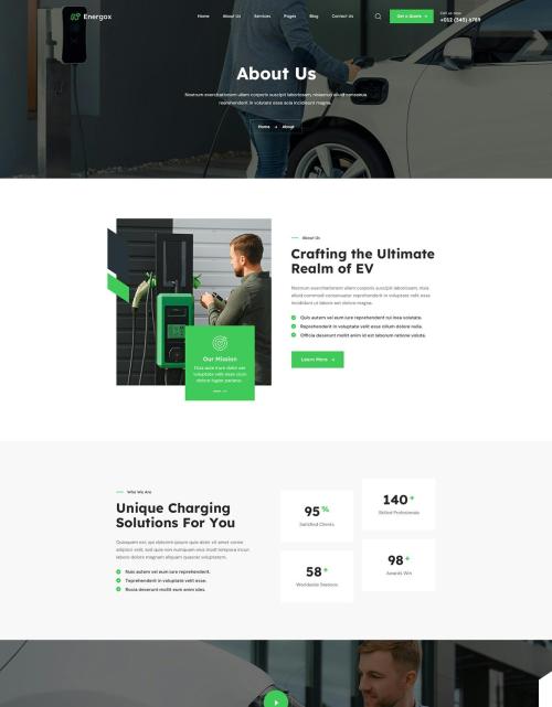 Energox | EV Charging Station PSD Template