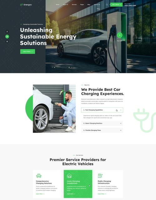 Energox | EV Charging Station PSD Template