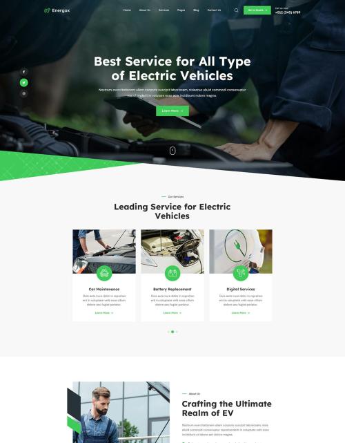 Energox | EV Charging Station PSD Template