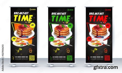 Fast Food Roll Up Banner Design 2 25xAI