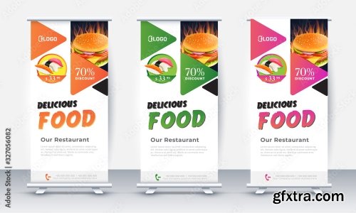 Fast Food Roll Up Banner Design 2 25xAI