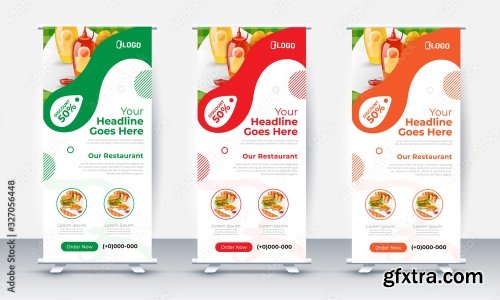 Fast Food Roll Up Banner Design 2 25xAI