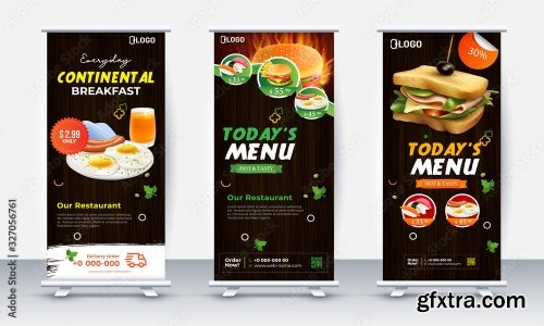 Fast Food Roll Up Banner Design 2 25xAI