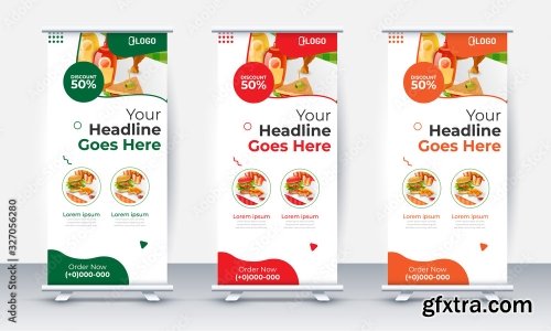 Fast Food Roll Up Banner Design 2 25xAI