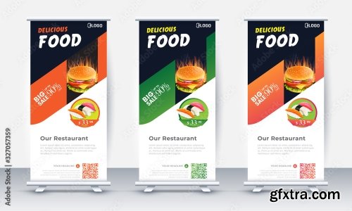 Fast Food Roll Up Banner Design 2 25xAI