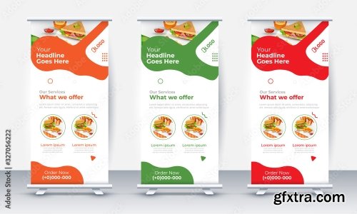 Fast Food Roll Up Banner Design 2 25xAI