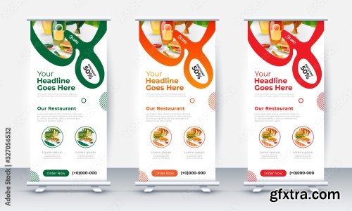 Fast Food Roll Up Banner Design 2 25xAI