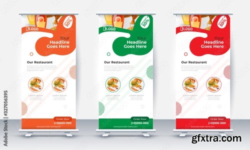 Fast Food Roll Up Banner Design 2 25xAI