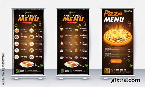 Fast Food Roll Up Banner Design 2 25xAI