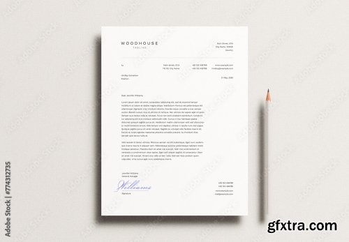 Letterhead Letter Pencil Mockup 2 10xPSD