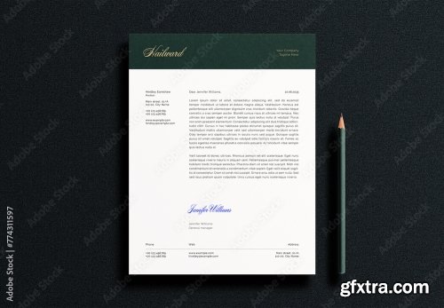 Letterhead Letter Pencil Mockup 2 10xPSD