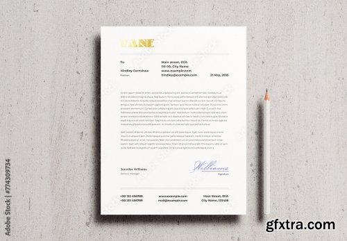 Letterhead Letter Pencil Mockup 2 10xPSD