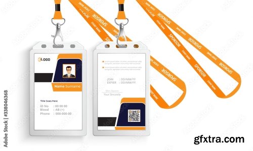 Corporate Id Card With Lanyard Set 2 20xAI