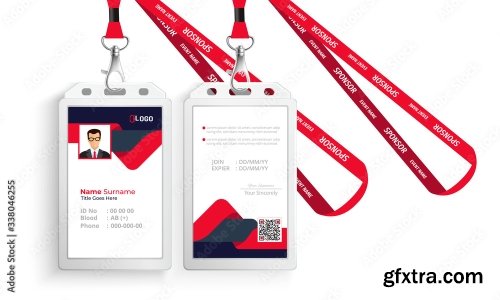 Corporate Id Card With Lanyard Set 2 20xAI