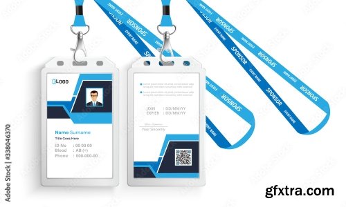 Corporate Id Card With Lanyard Set 2 20xAI