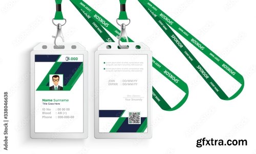 Corporate Id Card With Lanyard Set 2 20xAI