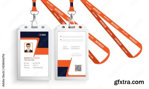 Corporate Id Card With Lanyard Set 2 20xAI