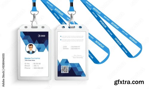 Corporate Id Card With Lanyard Set 2 20xAI