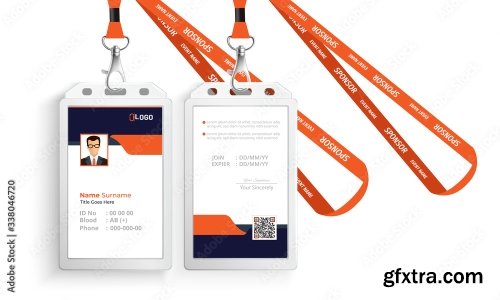 Corporate Id Card With Lanyard Set 2 20xAI