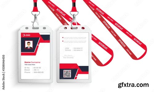 Corporate Id Card With Lanyard Set 2 20xAI