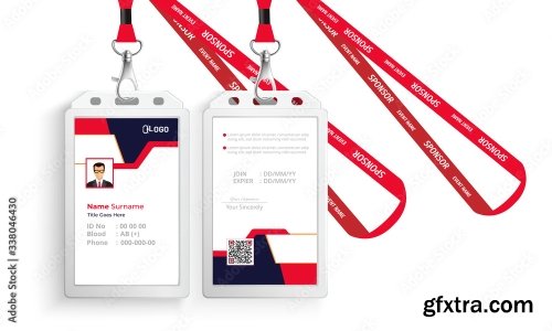 Corporate Id Card With Lanyard Set 2 20xAI