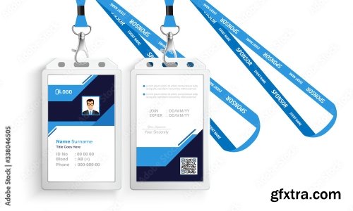 Corporate Id Card With Lanyard Set 2 20xAI