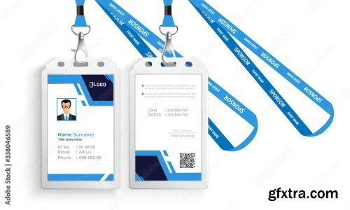 Corporate Id Card With Lanyard Set 2 20xAI