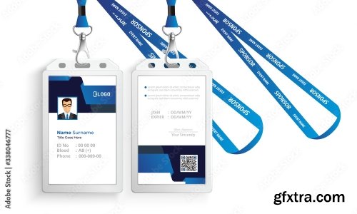 Corporate Id Card With Lanyard Set 2 20xAI