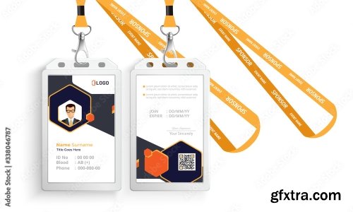 Corporate Id Card With Lanyard Set 2 20xAI