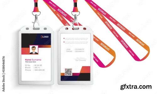 Corporate Id Card With Lanyard Set 2 20xAI