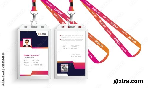 Corporate Id Card With Lanyard Set 2 20xAI