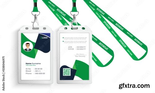 Corporate Id Card With Lanyard Set 2 20xAI