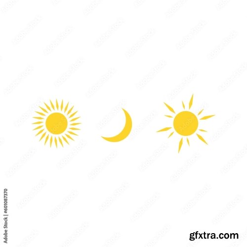 Sun Logo Icon Vector Template 6xAI