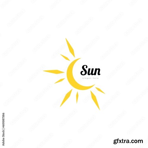 Sun Logo Icon Vector Template 6xAI