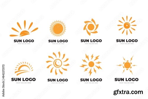 Sun Logo Icon Vector Template 6xAI