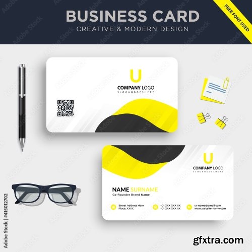 Creative And Clean Double Sided Business Card Template 5 7xAI