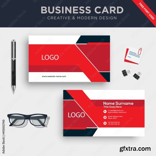 Creative And Clean Double Sided Business Card Template 5 7xAI