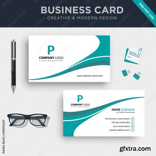 Creative And Clean Double Sided Business Card Template 5 7xAI