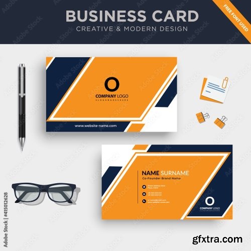 Creative And Clean Double Sided Business Card Template 5 7xAI