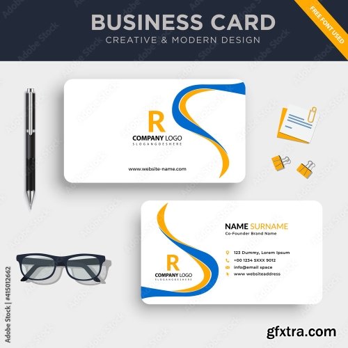 Creative And Clean Double Sided Business Card Template 5 7xAI