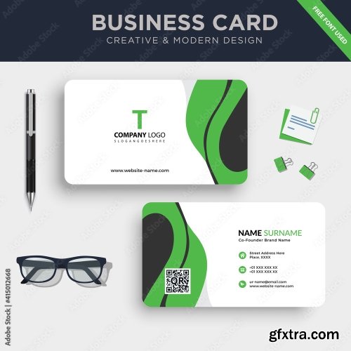 Creative And Clean Double Sided Business Card Template 5 7xAI