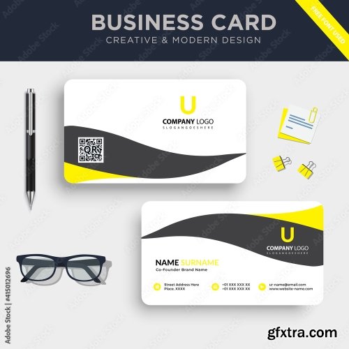 Creative And Clean Double Sided Business Card Template 5 7xAI