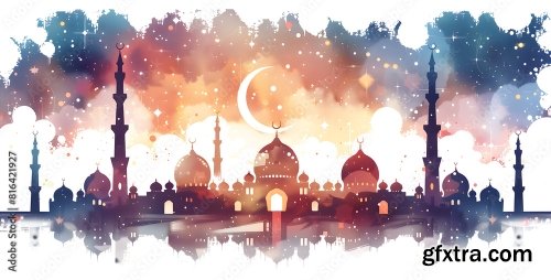 A Flat Illustration Of Ramadan 6x