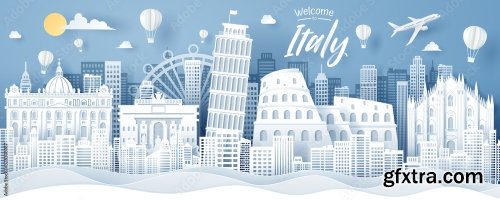 Paper Cut Of Italy Landmark Travel And Tourism Concept 6xAI