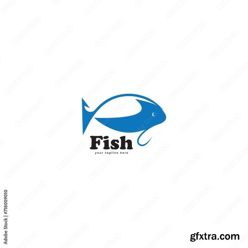 Fish Logo Vector Template 6xAI