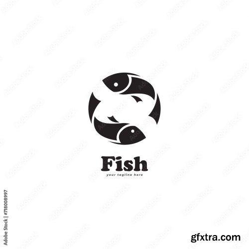 Fish Logo Vector Template 6xAI