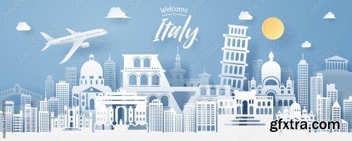 Paper Cut Of Italy Landmark Travel And Tourism Concept 6xAI